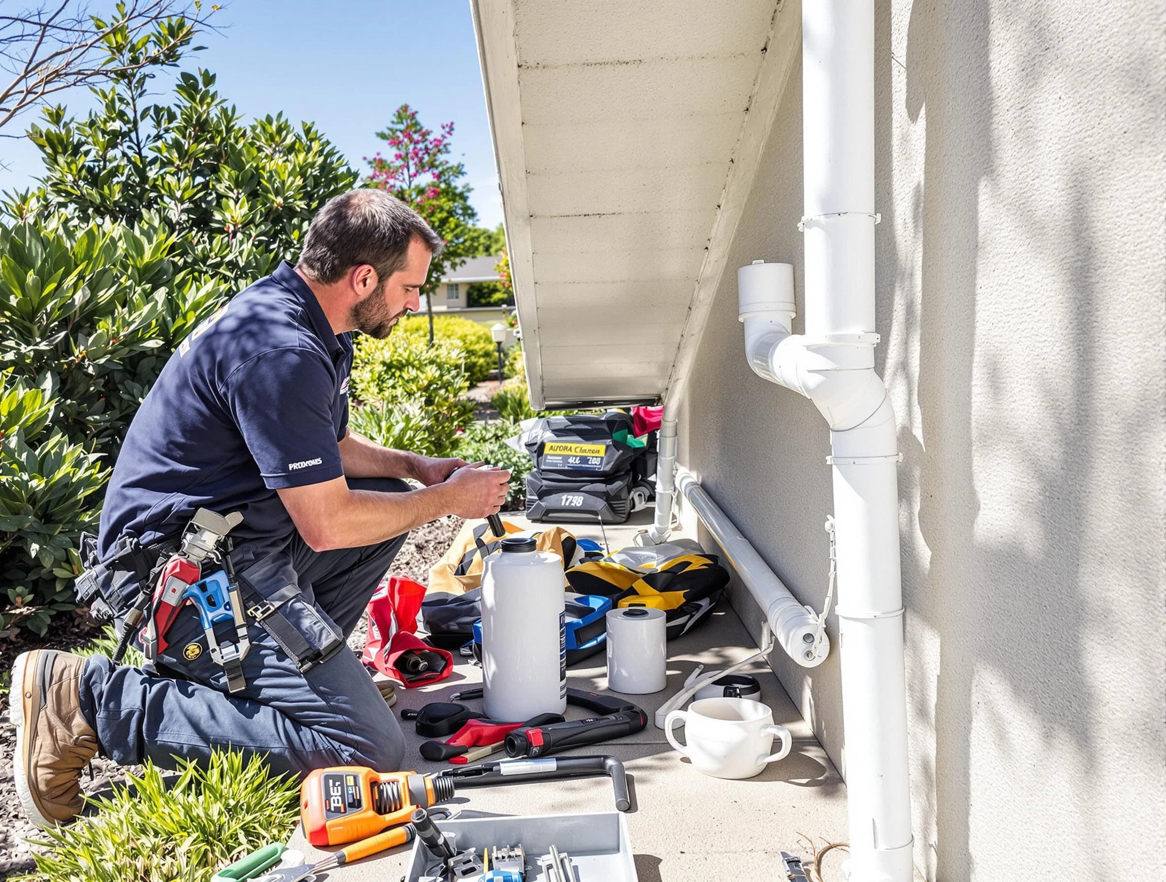 Eastlake Roofing Company expert fixing a downspout in Eastlake, OH