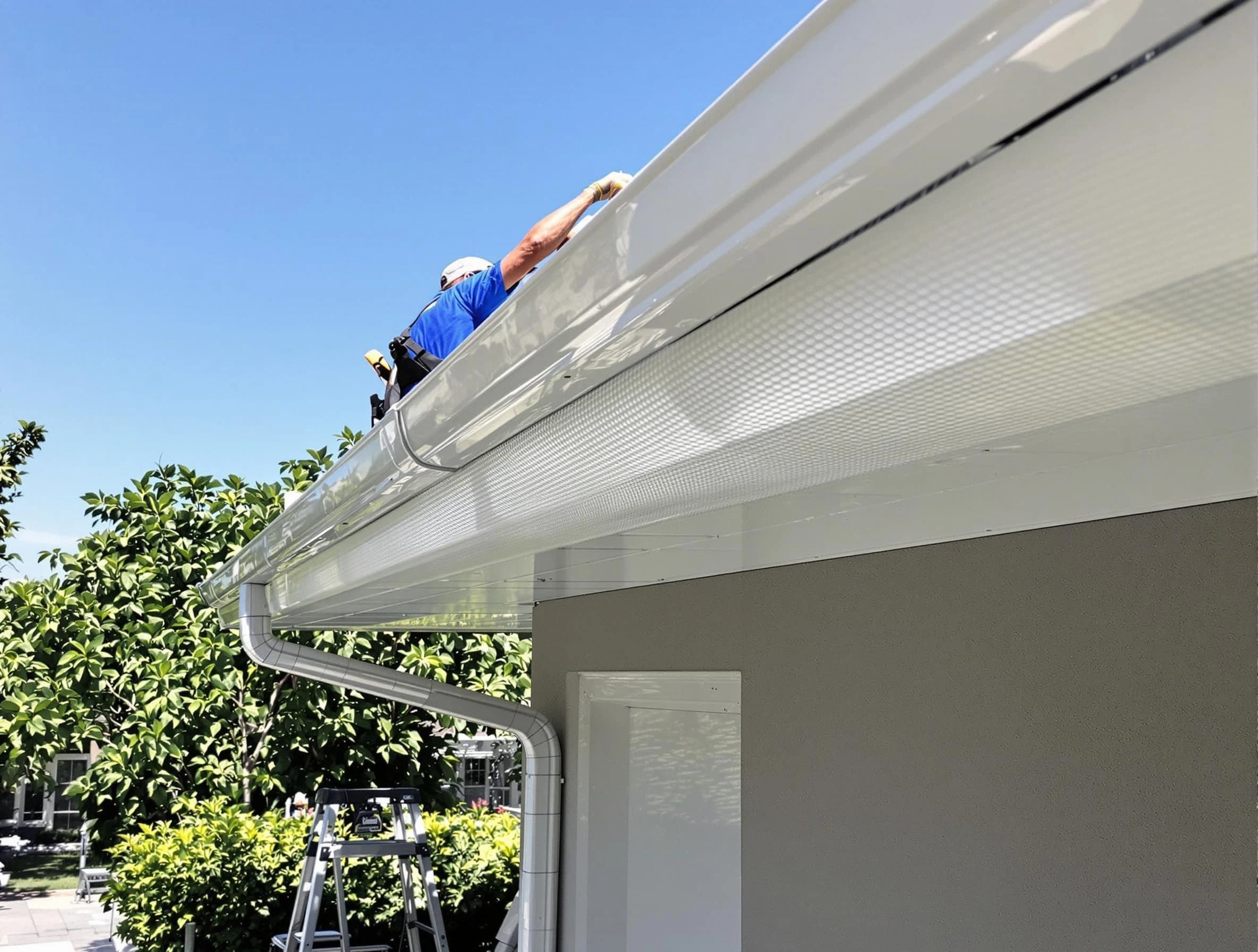 Debris-free gutter guard system by Eastlake Roofing Company in Eastlake, OH