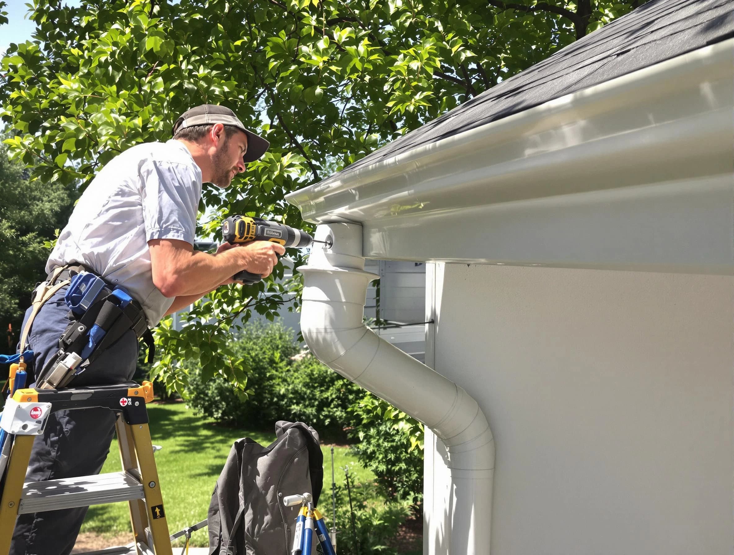 Properly installed rain gutters by Eastlake Roofing Company in Eastlake, OH