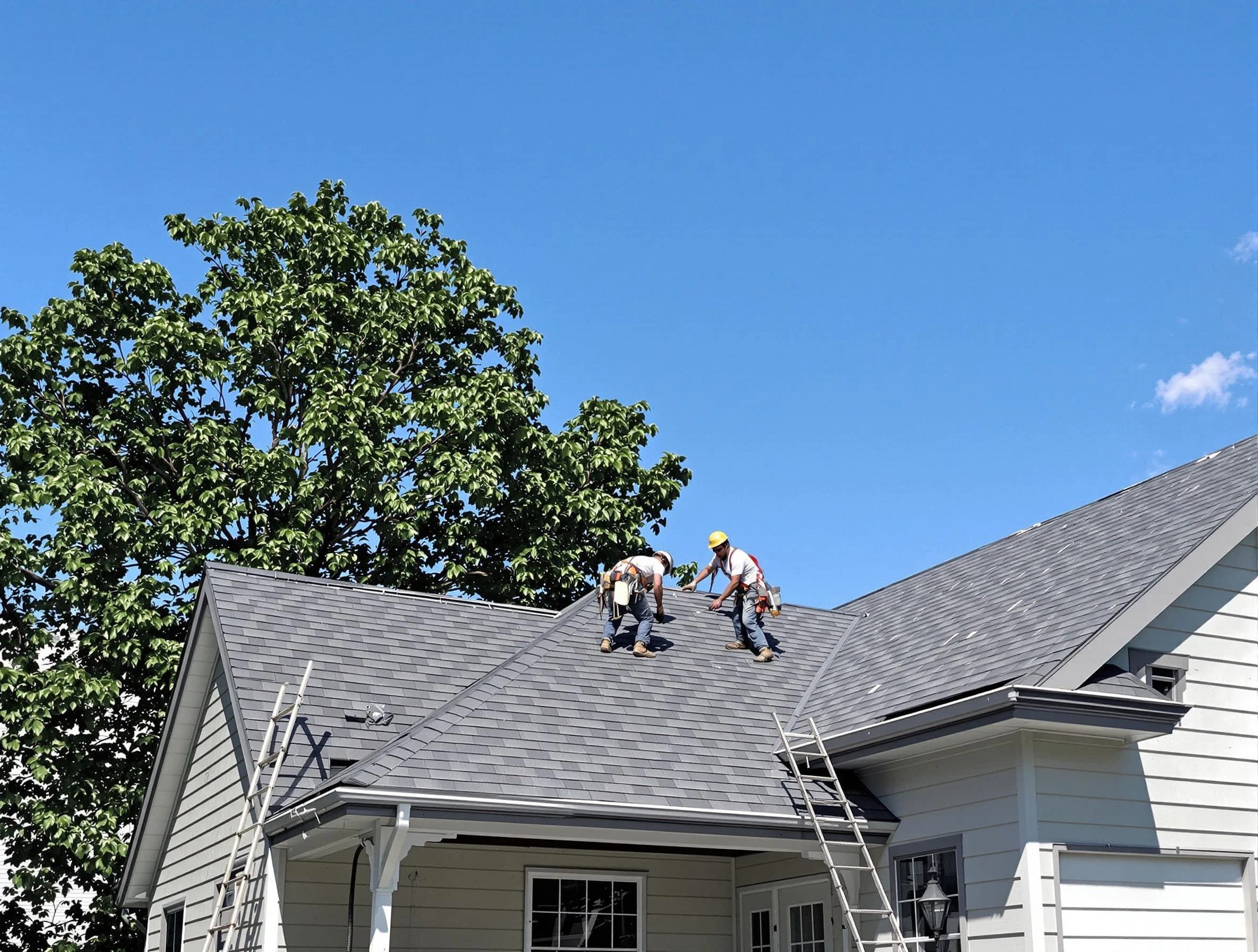 Eastlake Roofing Company crew finalizing a roof installation in Eastlake, OH