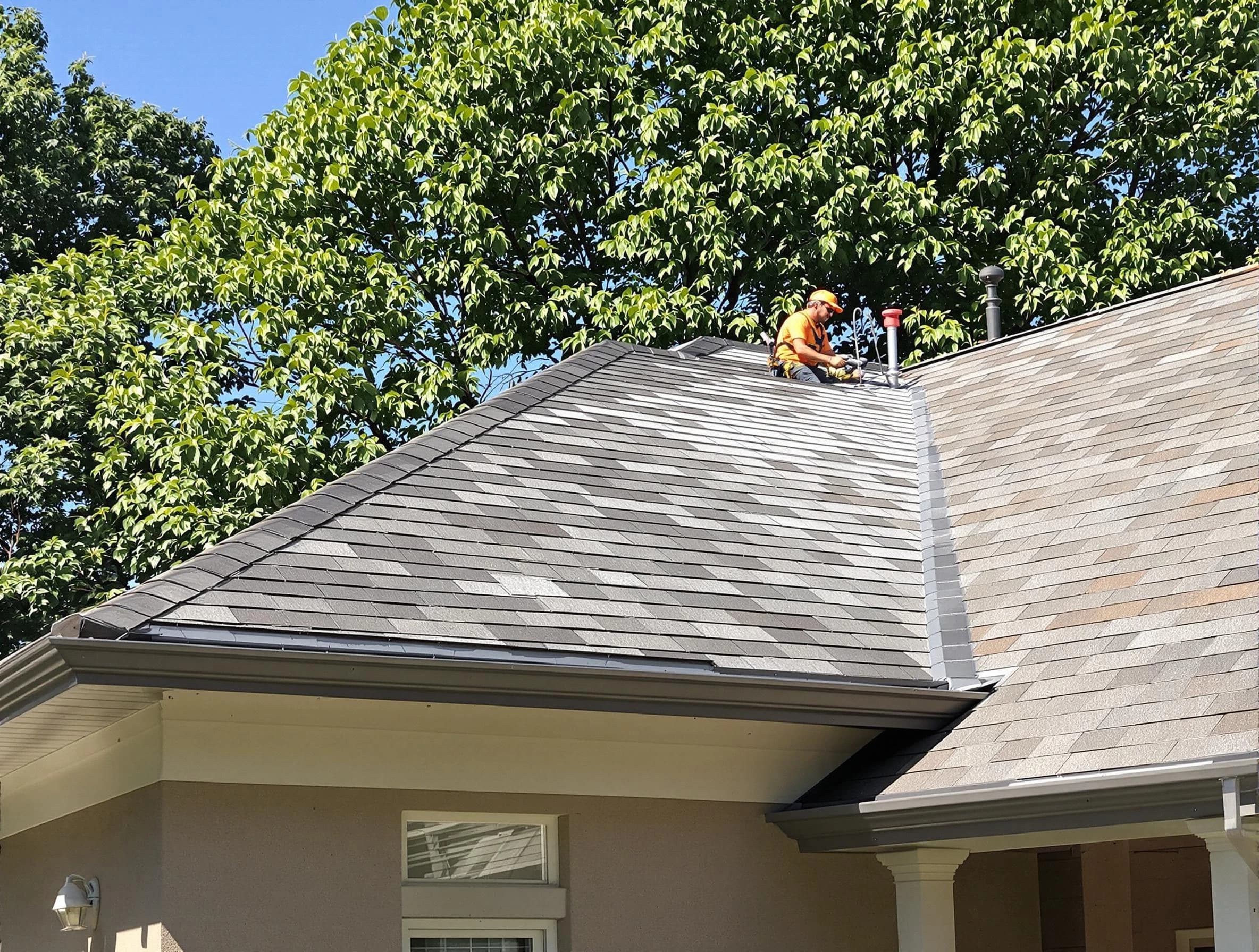 Newly completed shingle roofing by Eastlake Roofing Company in Eastlake, OH